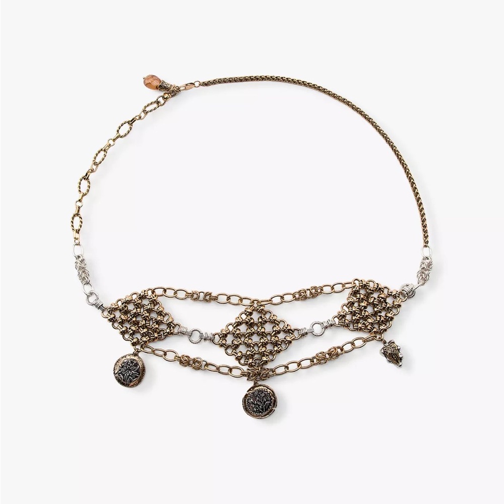 Zara RHOMBUS MEDALLION Gold Silver METAL BELT